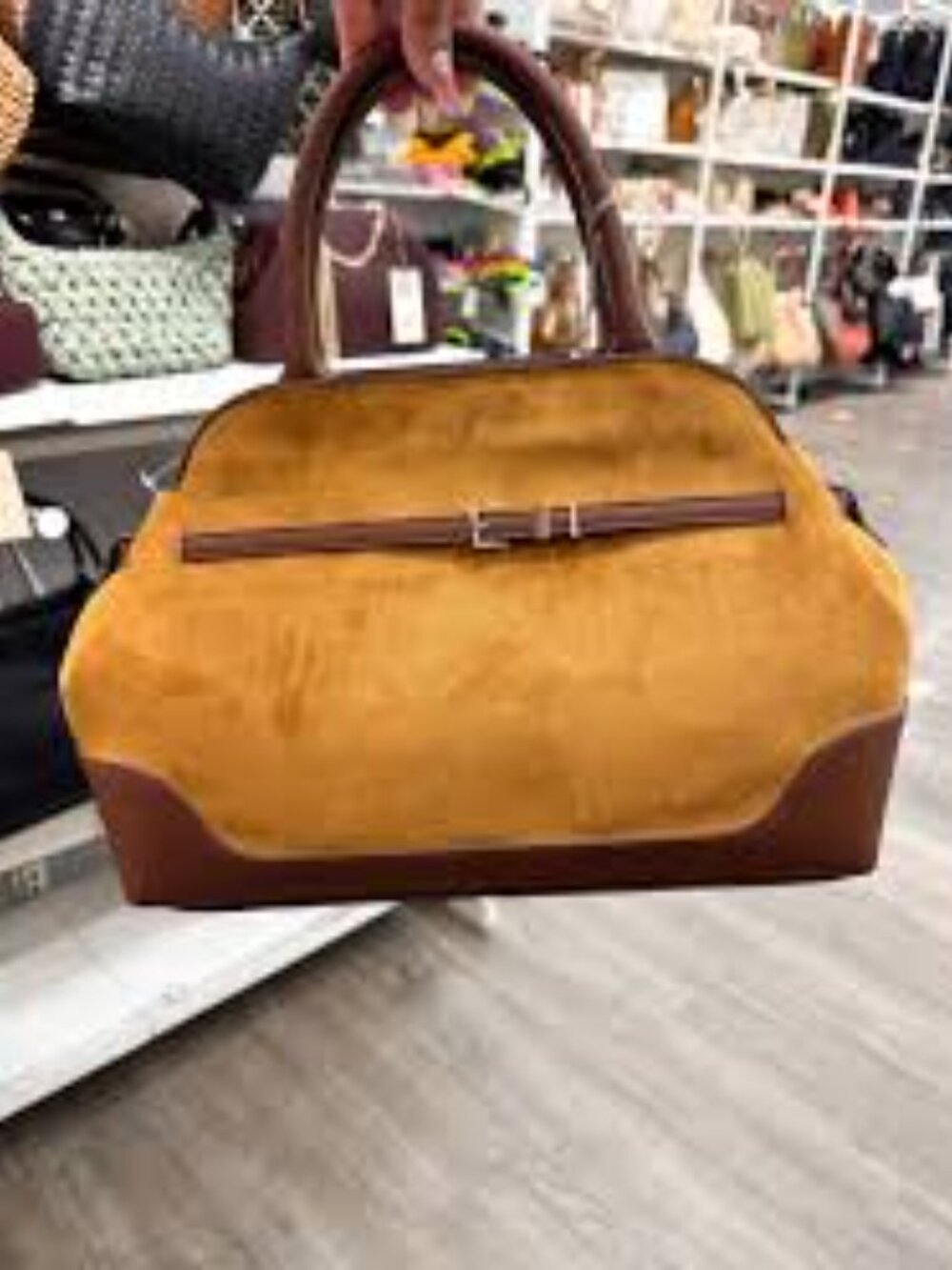 A new day suede purse handbag